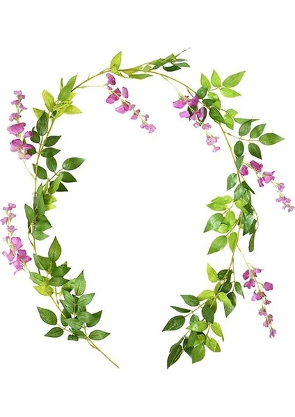 Gül Kırmızı 1.85 M Wisteria Yapay Çiçekler Asma Çelenk Düğün Kemer Dekorasyon Sahte Bitkiler Yeşillik Rattan Firar Sahte Çiçekler Sarmaşık Duvar (Yurt Dışından)