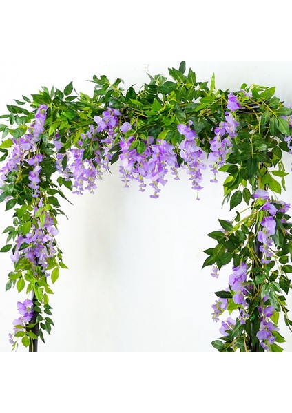 Gül Kırmızı 1.85 M Wisteria Yapay Çiçekler Asma Çelenk Düğün Kemer Dekorasyon Sahte Bitkiler Yeşillik Rattan Firar Sahte Çiçekler Sarmaşık Duvar (Yurt Dışından) fırsatları