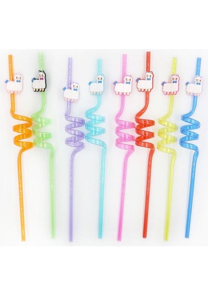 Stil 8 8 Adet 25 cm Yeniden Kullanılabilir Unicorn Pipetler Doğum Günü Unicorn Tema Plastik Pipet Çocuklar Için Bebek Duş Doğum Günü Partisi Malzemeleri (Yurt Dışından)