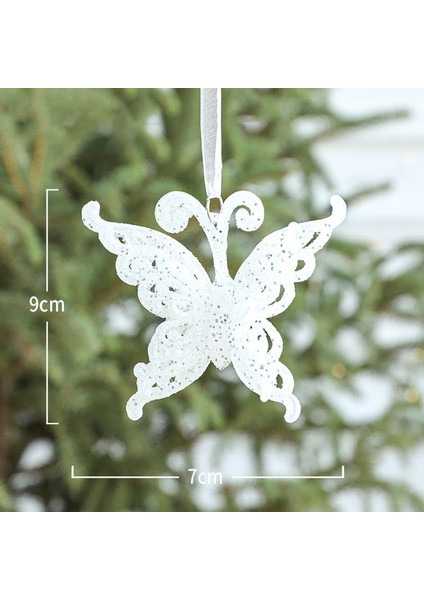 Kelebek-Beyaz Noel Ağacı Kelebek Dekorasyon Ev Noel Partisi Beyaz Çan Kolye Düğün Süsleme Çocuklar Hediye Noel Dekor Süsleme (Yurt Dışından)