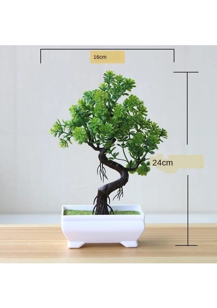 Hongyundangtou Yeşil Yeni Yeşil Küçük Ağaç Saksı Bonsai Süsler Ev Bahçe Otel Banyo Yatak Odası Dekorasyon Yapay Bitkiler Bonsai Sahte Bitkiler (Yurt Dışından)