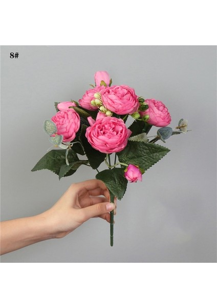 Stil 8 Yapay Dekorasyon Pembe Şakayık Gül Buketi |ipek Şakayık Buketi, Güzel Buket, Aile Düğün Dekorasyonu Için Sahte Şakayık Çiçeği (Yurt Dışından)