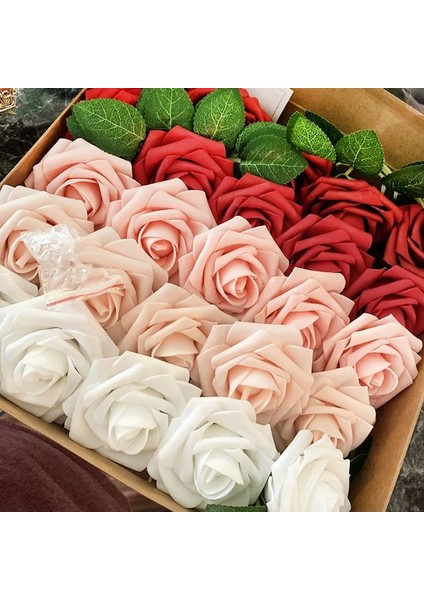 Teal 20 Adet 10/20/30 Adet Yapay Köpük Gül Çiçekler Romantik Düğün Gelin Buketi Parti Dekor Doğum Günü Hediyesi Karalama Defteri Dıy Zanaat Kaynağı (Yurt Dışından)