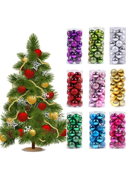 Mavi 3 cm 12 Adet 1 Kutu Noel Topları Noel Ağacı Süsler Topu Noel Asılı Ağaç Kolye Ev Partisi Dekoru 2023 Yeni Yıl Hediyesi Noel Navidad (Yurt Dışından)