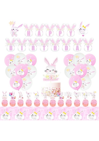 108X80 cm Pembe Paskalya Tek Kullanımlık Sofra Karikatür Tavşan Peçete Tabağı Bunny Mutlu Paskalya Günü Dekor 2023 Kız Doğum Günü Partisi Favor (Yurt Dışından) fırsatları