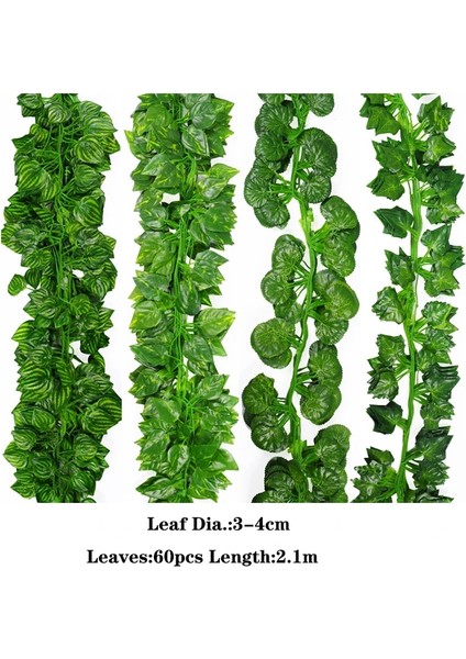 Stil 1 1 Adet 210 cm Yapay Bitkiler Sahte Sarmaşık Sarmaşıklar Ipek Yeşil Asılı Yapraklar Liana Duvar Ev Dekor Bahçe Düğün Dekorasyon Dış Mekan Yeni (Yurt Dışından) modelleri