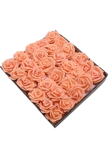 Turuncu 25 Adet 8 cm Yapay Çiçekler Güller 25/30/20/10 Adet Gerçek Sahte Güller Düğün Için Kök ile Dıy Buketleri Ev Yapay Çiçek Dekorasyon (Yurt Dışından)