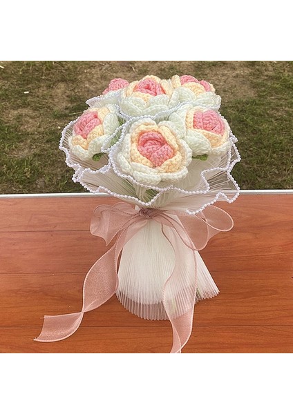 Pembe Lale 1 Adet El Örgüsü Gül Buketi Ev Yapımı Tığ Işi Bitmiş Örme Çiçek Ayçiçeği Gül Lale Sevgililer Babalar Öğretmenler Günü Hediyesi (Yurt Dışından)