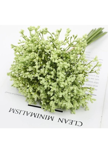 Yeşil 12 Adet/paket Yapay Gypsophila Çiçekler Beyaz Bebek Nefes Çiçek Düğün Gelin Dıy Çiçek Buketleri Ev Vazo Dekorasyon 32 cm (Yurt Dışından)