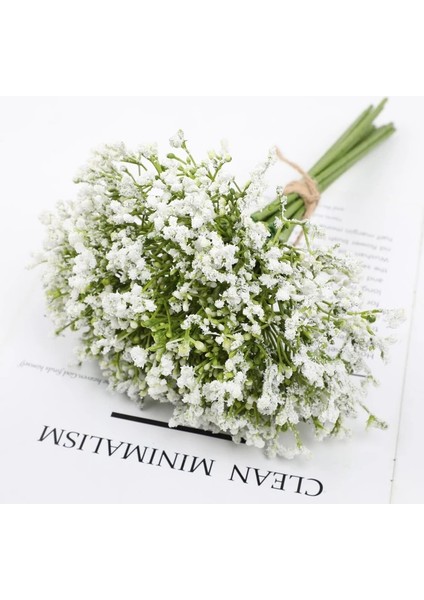Yeşil 12 Adet/paket Yapay Gypsophila Çiçekler Beyaz Bebek Nefes Çiçek Düğün Gelin Dıy Çiçek Buketleri Ev Vazo Dekorasyon 32 cm (Yurt Dışından)