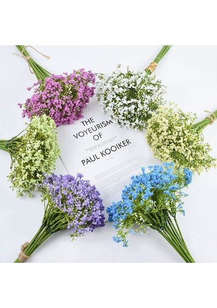 Yeşil 12 Adet/paket Yapay Gypsophila Çiçekler Beyaz Bebek Nefes Çiçek Düğün Gelin Dıy Çiçek Buketleri Ev Vazo Dekorasyon 32 cm (Yurt Dışından)