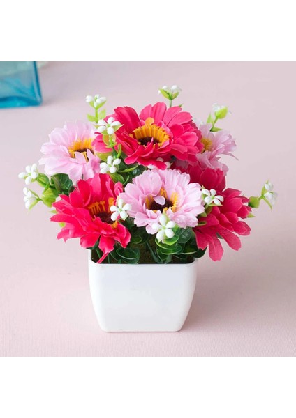 Gül Kırmızı Yapay Kasımpatı Çiçeği Saksı Bitki Gerçekçi Gypsophila Ahşap Saksı Bonsai Ev Bahçe Süsleri Dekorasyon (Yurt Dışından) modelleri