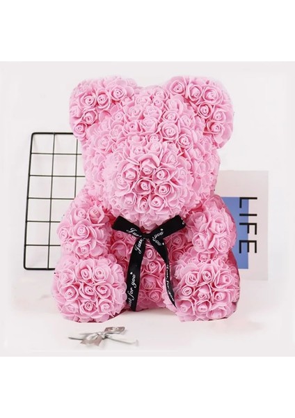 Pembe 18 cm Simüle Gül Ayı Mutlu Sevgililer Günü Dekor Ev Kızlar Için Favor Sevgililer Günü Hediyeleri Düğün Parti Kolye Süsler (Yurt Dışından)