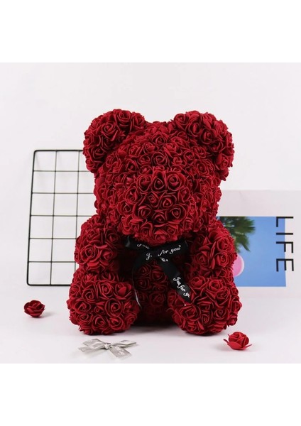 Pembe 18 cm Simüle Gül Ayı Mutlu Sevgililer Günü Dekor Ev Kızlar Için Favor Sevgililer Günü Hediyeleri Düğün Parti Kolye Süsler (Yurt Dışından) modelleri