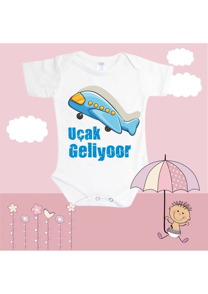 Uçak Geliyoor Baskılı Zıbın