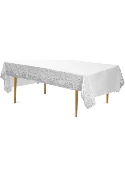Gümüş 137X274CM Gül Altın Nokta Yaldızlı Masa Örtüsü 137*274CM Tek Kullanımlık Masa Örtüsü Çocuk Doğum Günü Partisi Malzemeleri Bebek Duş Düğün Ev Dekor (Yurt Dışından)