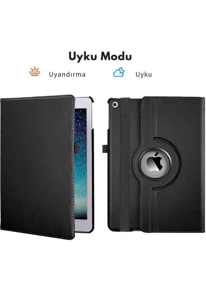 Apple iPad 11. Nesil 2025 A16 Uyumlu 360° Yatay Dikey Dönebilen Deri Tablet Kılıfı