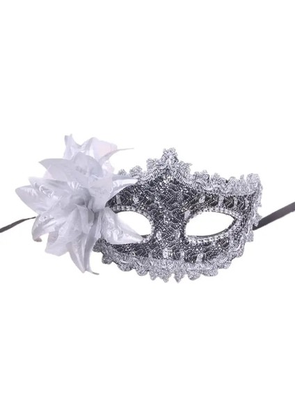 Gümüş Cosplay Yüz Kapatma Beaty Kişilik Rahat Elegance Yaratıcı Süslenmiş Rhinestones Yarım Yüz Dantel Venedik Maskesi