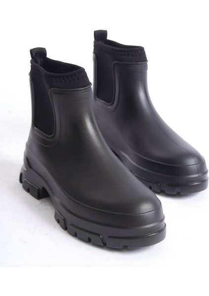 MBTB2026-S Kadın Yanları Elastik Siyah Kısa Yağmur Botu fırsatları