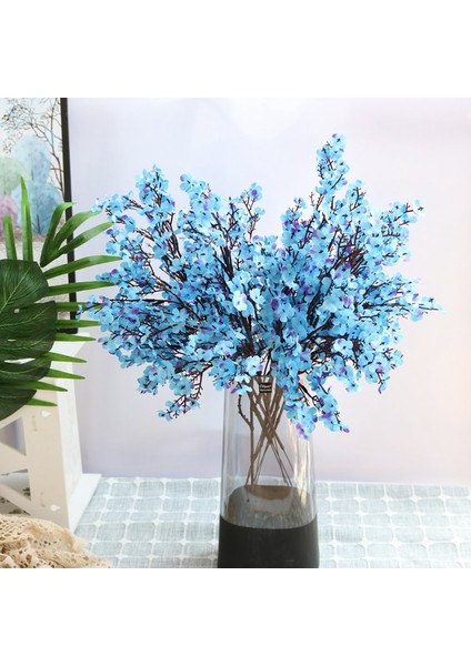Mavi Beyaz Yapay Çiçekler Kiraz Çiçekleri Gypsophila Sahte Bitkiler Ev Dekor Için Dıy Düğün Buket Vazolar Sahte Noel Şubesi (Yurt Dışından)