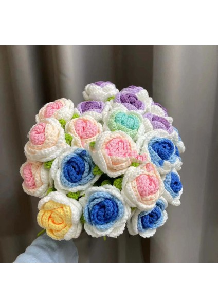 1 Adet Küçük DAISY02 Örme Çiçek Gül Çiçek Ayçiçeği Laleler Papatya Sahte Çiçekler Düğün Parti Dekorasyon El Örgü Tığ Dokuma Çiçek (Yurt Dışından)