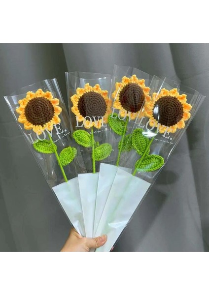 1 Adet Küçük DAISY02 Örme Çiçek Gül Çiçek Ayçiçeği Laleler Papatya Sahte Çiçekler Düğün Parti Dekorasyon El Örgü Tığ Dokuma Çiçek (Yurt Dışından)