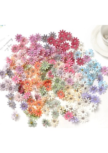 Beyaz 50 Adet 50/100 Adet Yapay Çiçekler Küçük Papatyalar Ev Deco Düğün Dekorasyon Sahte Çiçek Dıy Çelenk Zanaat Takı Gelin Aksesuarları (Yurt Dışından)
