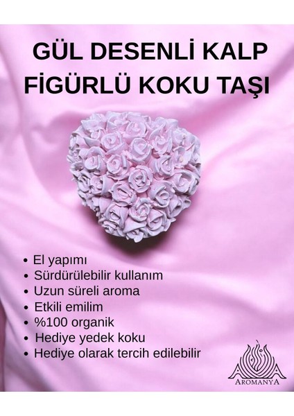 Gül Desenli Kalp Araç Kokusu
