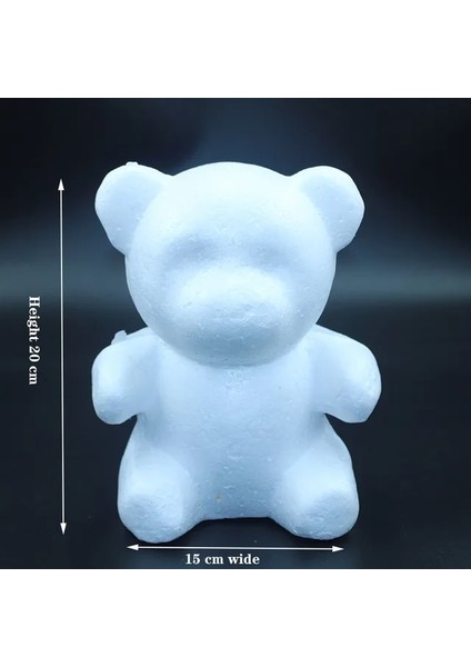 20 cm FAT Ayı Çok Boyutlu 1 Adet Strafor Köpük Ayı Beyaz Zanaat Topu Dıy Noel Partisi Dekorasyon Hediye (Yurt Dışından)