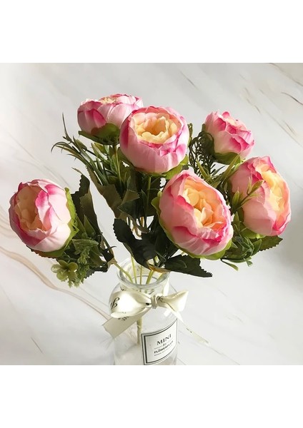 31 2022 Güzel Gül Şakayık Yapay Ipek Çiçekler Küçük Buket Flores Ev Partisi Bahar Düğün Dekorasyon Sahte Çiçek (Yurt Dışından)