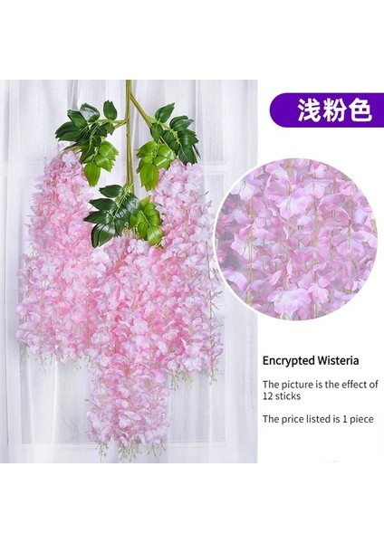 Jmzt--Qian Fen Se Simüle Wisteria Tavan Sahte Çiçek Rattan Kapalı Düğün Dekorasyon Plastik Fasulye Çiçek Menekşe Asılı Asma (Yurt Dışından)