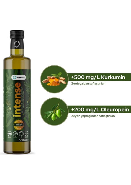 Ultra Yüksek Polifenollü +1500 Intense Zeytinyağı 500 ml