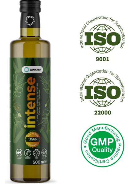 Ultra Yüksek Polifenollü +1500 Intense Zeytinyağı 500 ml