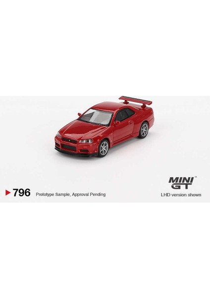 796 Nissan Skyline Gt-R (R34) V-Spec Active Red Model Araba