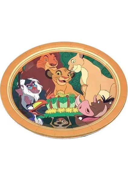 FORK-10PCS Aslan Kral Simba Doğum Günü Partisi Malzemeleri Tek Kullanımlık Sofra Seti Bardak Tabaklar Kek Topper Çocuklar Için Bebek Duş Parti Süslemeleri (Yurt Dışından)