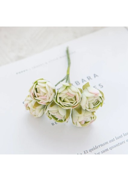 Yeşil 18 Parça 6/18 Adet Yapay Çiçekler Köpük Mını Güller Buket Ev Bahçe Dekorasyon Yeni Yıl Noel Çelenk El Yapımı Festivali Düğün (Yurt Dışından)