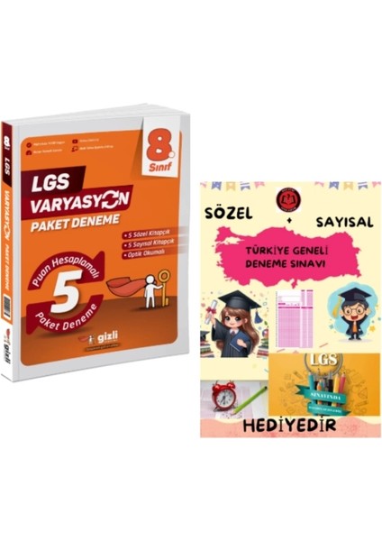 8.sınıf Lgs Varyasyon Puan Hesaplamalı 5'li Paket Deneme