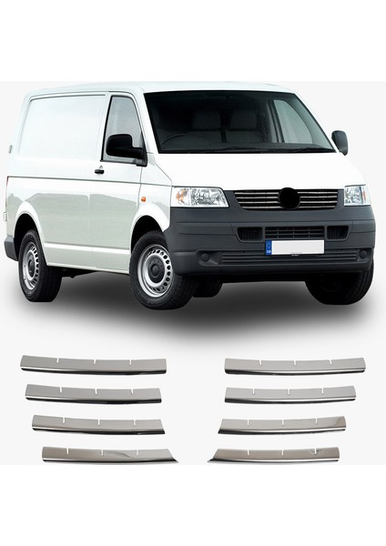 Volkswagen Transporter T5 2003-2009 Krom Ön Panjur 8 Parça Paslanmaz Çelik fiyatları