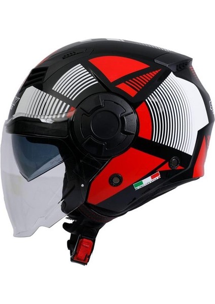 Kask Sway SW766 Yarım Geko Black Red