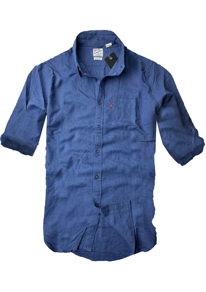 Keten Karışımlı Standart Fit Uzun Kol Erkek Gömlek SH-43356