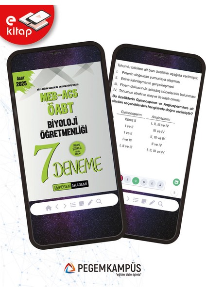2025 Meb-Ags-Öabt Biyoloji Öğretmenliği Tamamı Çözümlü 7 E-Deneme fiyatları