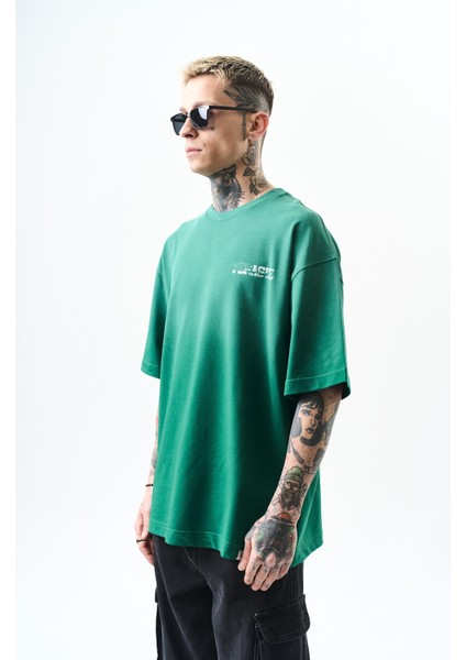 Erkek Pegasus Baskılı Oversize T-Shirt Nefti fiyatları