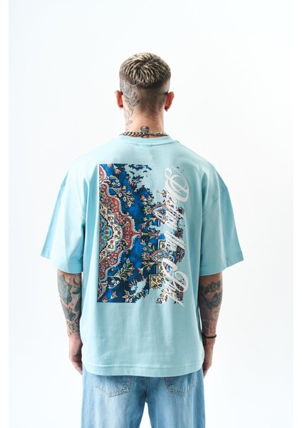 Erkek Destroy Baskılı Oversize T-Shirt Bebe Mavi modelleri