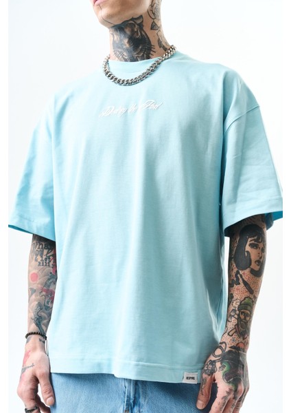 Erkek Destroy Baskılı Oversize T-Shirt Bebe Mavi fırsatları