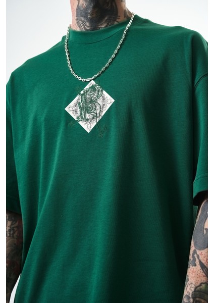 Erkek Dimentions Nakışlı Oversize T-Shirt Nefti fırsatları