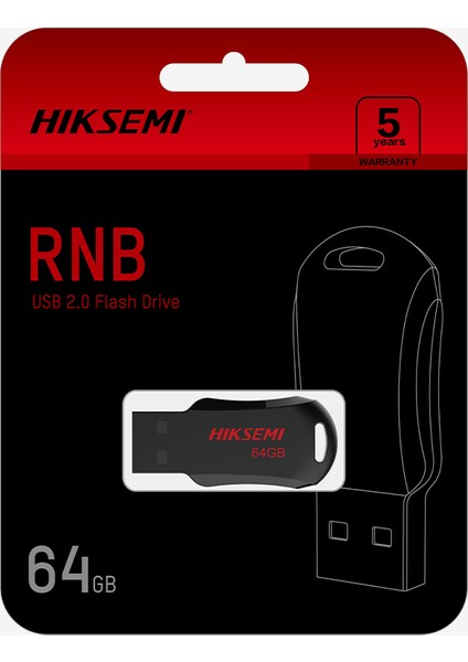 Hıksemı Rnb, HS-USB-M200R, 64GB, USB 2.0, Ince ve Taşınabilir, Veri Koruma, Flash Disk