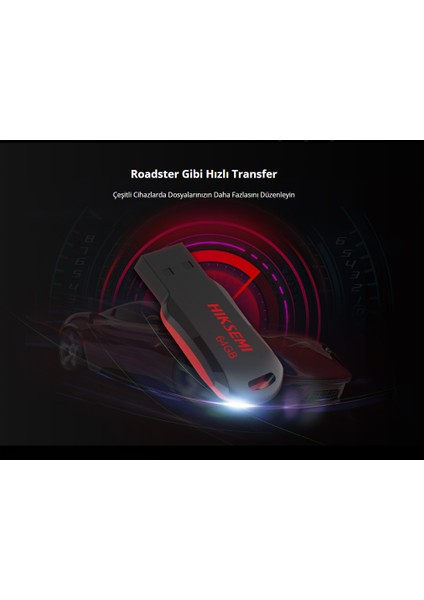 Hıksemı Rnb, HS-USB-M200R, 64GB, USB 2.0, Ince ve Taşınabilir, Veri Koruma, Flash Disk