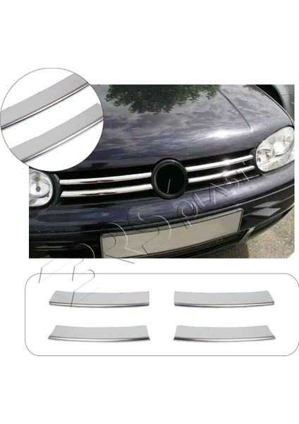 Volkswagen Golf 4 Uyumlu Krom Ön Panjur 4 Parça Paslanmaz Çelik