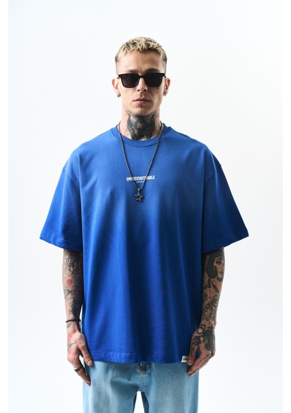 Erkek Unfuckwithable Baskılı Oversize T-Shirt Saks