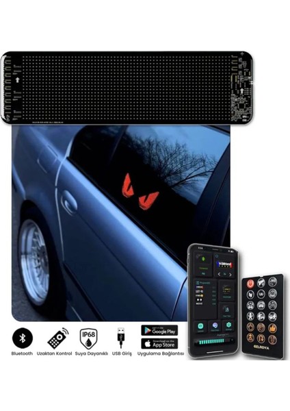 37 cm LED Panel Yazı Yazan Telefon Kontrollü LED Ekran Kamyon Otobüs Iş Yeri Araba Cam Duvar modelleri